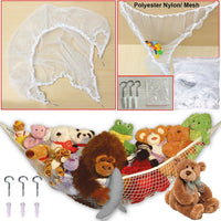 ShopHut Teddy Toy Hammock Large Mesh Net Keep Toddler Childs Bedroom Tidy Toy Organizer with Hooks