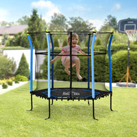HOMCOM 5.2FT Kids Trampoline With Enclosure Indoor Outdoor for 3-10 Years Blue