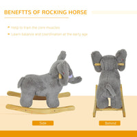 Ride on Elephant Rocker Children Rocking Horse Grey