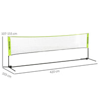 SPORTNOW 4m Badminton Net Adjustable Sports Net for Tennis Volleyball