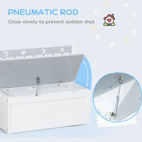 ZONEKIZ Two-In-One Wooden Toy Box Kids Storage Bench with Safety Rod Grey