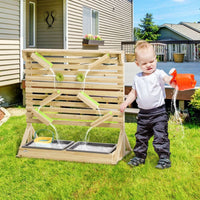 Outsunny Kids Running Water and Sand Playset with Sink Toys Water Carts Tracks