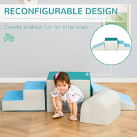 HOMCOM 4-piece Soft Play Set Baby Foam Climber Block Toy Toddler 1-3 Years
