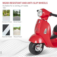 Vespa Licensed Kids Ride On Motorcycle 6V Battery Powered Electric Toys for Ages 18-36 Months RED