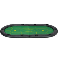 SPORTNOW Foldable Poker Mat 10-Player Table Top with Cup Holders Carry Bag