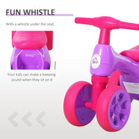HOMCOM Baby Balance Bike Toddler Safe Training 4 Wheels Storage Bin Violet
