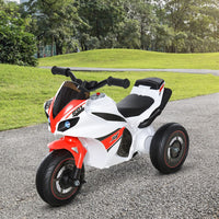 HOMCOM Kids Ride-On Police Bike 3-Wheel Vehicle with Music Lights 18-36 Months