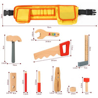 SOKA Wooden Carpenters Tool Belt with Wooden Tools Pretend Play Builder