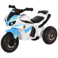 HOMCOM Kids Ride-On Police Bike 3-Wheel Vehicle with Music Lights 18-36 Months