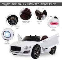 Bentley GT Electric Ride-on Car with LED Lights Music Parental Remote Control White