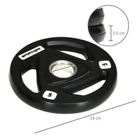SPORTNOW Olympic Weight Plates Tri-Grip Barbell Weights Set with 2'' Holes 2 x 5kg