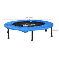 HOMCOM 38" Foldable Mini Fitness Trampoline Exercise Rebounder Jumper Blue