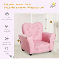 HOMCOM Kids Toddler Sofa Children Armchair Seating Chair Relax Girl Princess Pink