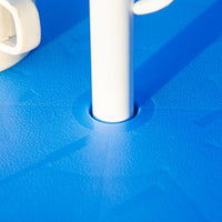 Outsunny Kids Foldable Four-Piece Garden Set with Table Chairs Umbrella Blue