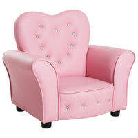 HOMCOM Kids Toddler Sofa Children Armchair Seating Chair Relax Girl Princess Pink