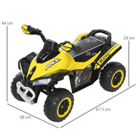 HOMCOM 4 Wheel Quad Toddler Ride on Car Foot-to-Floor Sliding Walking Car YELLOW
