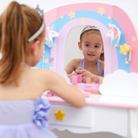 Fantasy Fields Vanity Set Dressing Table with Mirror Storage & Stool for Kids