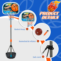 Ultimate Kids Basketball Set Hoop Ball Pump Adjustable Height Fillable Base 3-8 Yrs