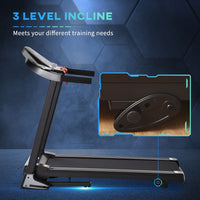 HOMCOM Folding 12km/h Electric Treadmill Running Machine Incline LED Display