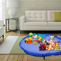 Doodle Nylon Toy Storage Bag and Play Mat with Drawstrings BLUE
