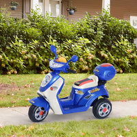 HOMCOM Electric Ride on Toy Car Kids Motorbike Children Battery Tricycle BLUE