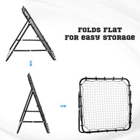 HOMCOM Rebounder Net Goal for Kids Adults Baseball Football Training Black