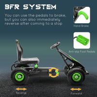 HOMCOM Children Pedal Go Kart with Adjustable Seat Rubber Wheels Brake GREEN