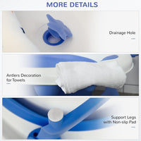 HOMCOM Foldable Baby Bath Tub Ergonomic with Temperature-Induced Water Plug BLUE
