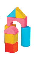 Lelin 50 Blocks Wooden Building Shape Construction Blocks For Children Toddler Kids