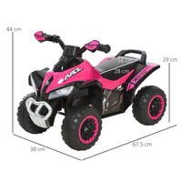 HOMCOM 4 Wheel Quad Toddler Ride on Car Foot-to-Floor Sliding Walking Car PINK