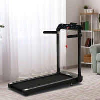 HOMCOM 1.85HP Foldable Electric Treadmill Fitness Safety Lock LED Screen Black