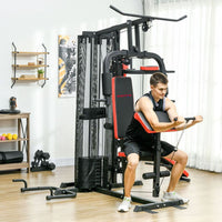 Multi Gym Workout Station with Sit Up Bench, Push Up Stand, Dip Station