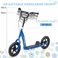 HOMCOM Push Scooter Teen Kids Stunt Bike Ride On with 12 inch EVA Tyres BLUE