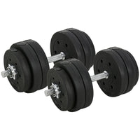 HOMCOM 30KG Adjustable Dumbbells Weight Set Hand Weight for Body Fitness