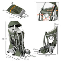 HOMCOM Toddler Hiking Backpack Carrier w/ Stand, Adjustable Waist Belt