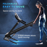 HOMCOM Folding 12km/h Electric Treadmill Running Machine Incline LED Display