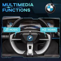 BMW i4 Licensed 12V Kids Electric Ride-On with Portable Battery Black