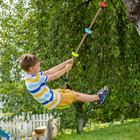 HOMCOM Kid Climbing Rope Disc Swings Seat Set with Platforms for Playground
