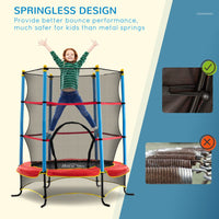 HOMCOM Trampoline for Kids with Enclosure Net Built-in Zipper Safety Pad 3-6 Years