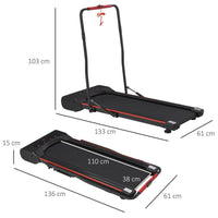 HOMCOM Walking Machine with LED Display & Remote Control Exercise Jogging Fitness