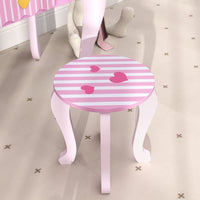 AIYAPLAY Kids Dressing Table Set, 2 PCS Children Vanity Table with Stool