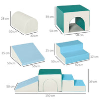 HOMCOM 4-piece Soft Play Set Baby Foam Climber Block Toy Toddler 1-3 Years