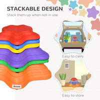 Outsunny Six-Piece Balance Stepping Stones Stackable Non-slip Obstacle Course