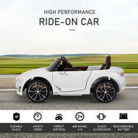 Bentley GT Electric Ride-on Car with LED Lights Music Parental Remote Control White