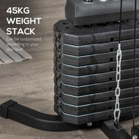 HOMCOM Multifunction Home Gym Machine with 45kg Weight Stack for Full Body Workout
