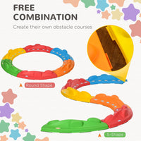 ZONEKIZ 6 Pieces Balance Beam Kids Stepping Stones Outdoor Indoor Obstacle Course