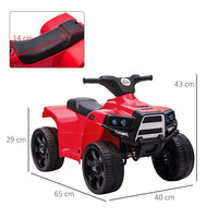 HOMCOM 6V Kids Ride on Cars Electric ATV Quad for 18-36 months Toddlers RED & BLACK