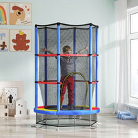 HOMCOM Kids Trampoline Mini Bouncer w/ Enclosure Net for 3-6 Years