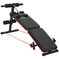 HOMCOM Foldable Sit Up Bench Core Workout for Home Gym Black