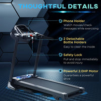 HOMCOM Folding 12km/h Electric Treadmill Running Machine Incline LED Display